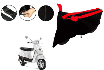 VTF Two Wheeler Cover for Piaggio(Vespa LX 125, Black, Red)