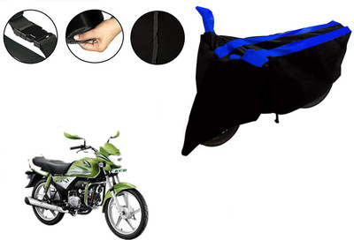 VTF Waterproof Two Wheeler Cover for Hero(HF Deluxe Eco, Black, Blue)