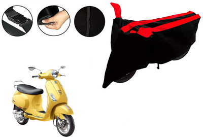 VTF Two Wheeler Cover for Piaggio(Vespa VXL, Black, Red)