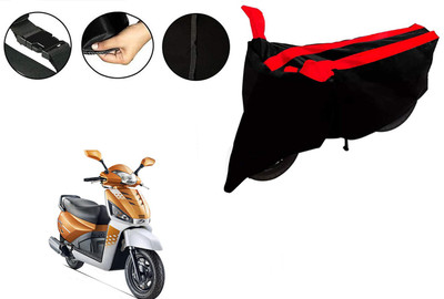 VTF Two Wheeler Cover for Mahindra(Gusto 125, Black, Red)
