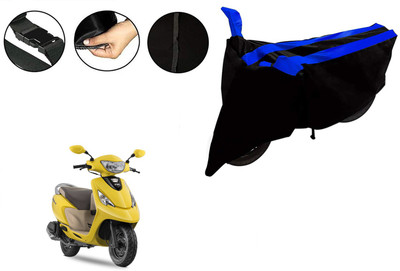 VTF Two Wheeler Cover for TVS(Scooty Zest 110, Black, Blue)