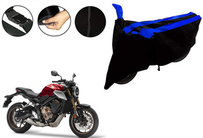 VTF Two Wheeler Cover for Honda(CB 400, Black, Blue)