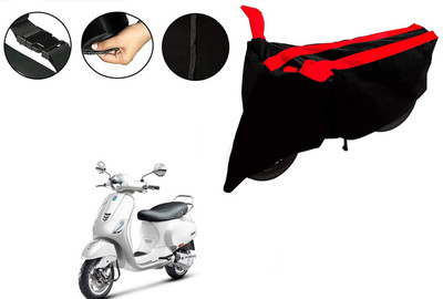 VTF Two Wheeler Cover for Piaggio(Vespa VXL 125, Black, Red)