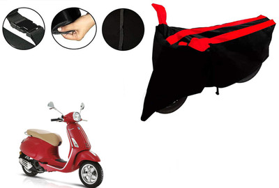 VTF Two Wheeler Cover for Piaggio(Vespa, Black, Red)