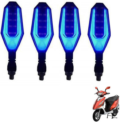 AuTO ADDiCT Front, Rear, Side LED Indicator Light for TVS Streak(Blue, Yellow)