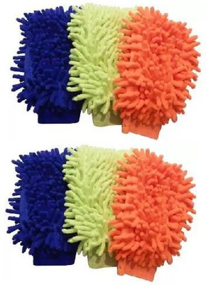 SBTs Microfiber Vehicle Washing  Hand Glove(Pack Of 6)