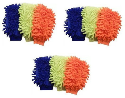 SBTs Microfiber Vehicle Washing  Hand Glove(Pack Of 9)
