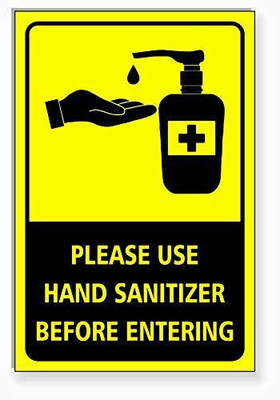 Printjas Please Use Sanitiser Before Entering Sign Board for School Office Home Hospitals Stores,(Pack of 2 Boards) Amazing Design with Attractive Look for Multipurpose use 12 X 8 Inch Pack of 2(Multicolor)