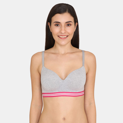 ZIVAME Women Full Coverage Lightly Padded Bra(Grey)