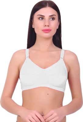 Light Pure Light Pure Bouncing Control Non Padded Hosiery Bra With B C D Cup Size Women T-Shirt Non Padded Bra(White)