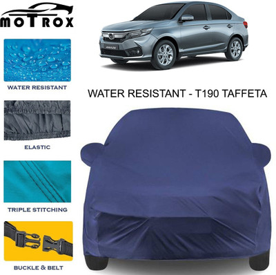 MoTRoX Car Cover For Honda Amaze (With Mirror Pockets)(Blue)