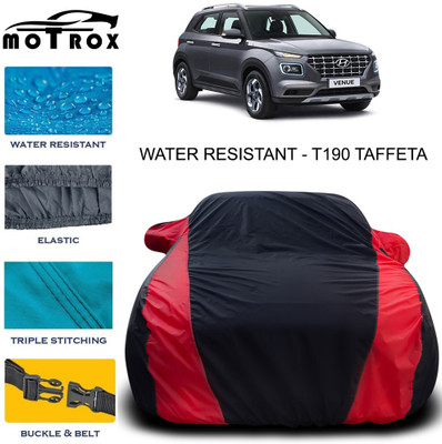 MoTRoX Car Cover For Hyundai Venue (With Mirror Pockets)(Red)