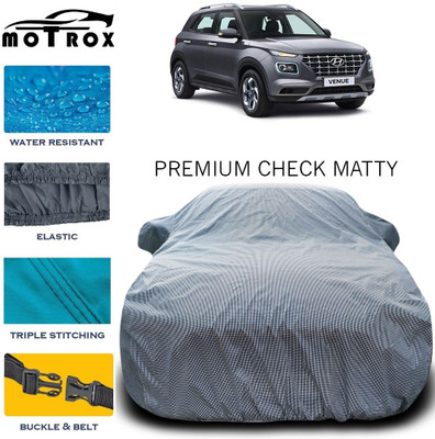 MoTRoX Car Cover For Hyundai Venue (With Mirror Pockets)(Grey)