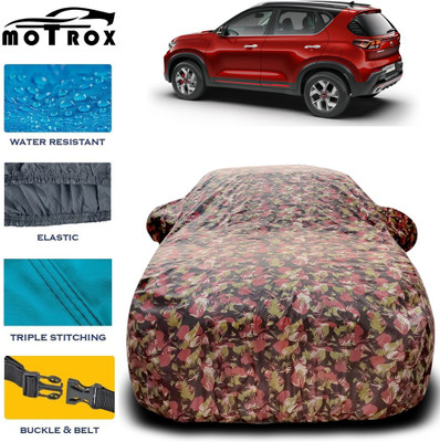 MoTRoX Car Cover For Kia Sonet (With Mirror Pockets)(Brown)