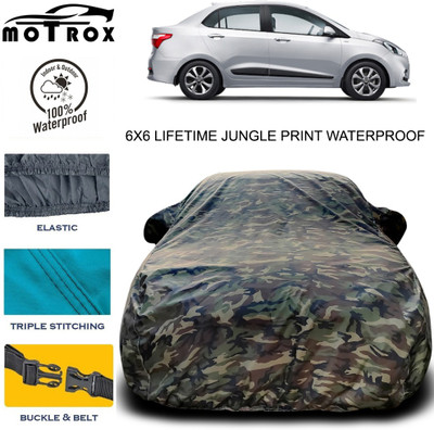 MoTRoX Car Cover For Hyundai Xcent (With Mirror Pockets)(Green)