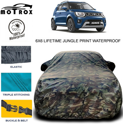 MoTRoX Car Cover For Maruti Suzuki Ignis (With Mirror Pockets)(Green)