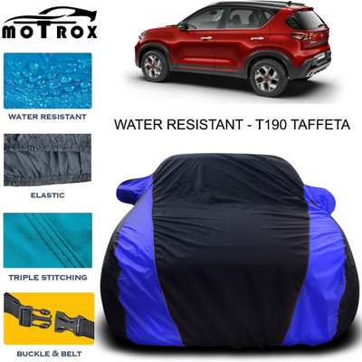 MoTRoX Car Cover For Kia Sonet (With Mirror Pockets)(Blue)