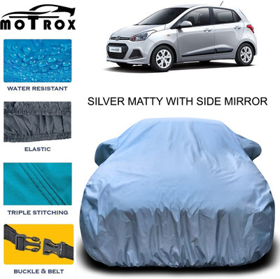 MoTRoX Car Cover For Hyundai i10 (With Mirror Pockets)(Silver)
