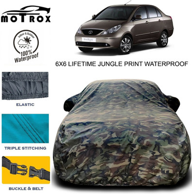 MoTRoX Car Cover For Tata Indigo CS (With Mirror Pockets)(Green)