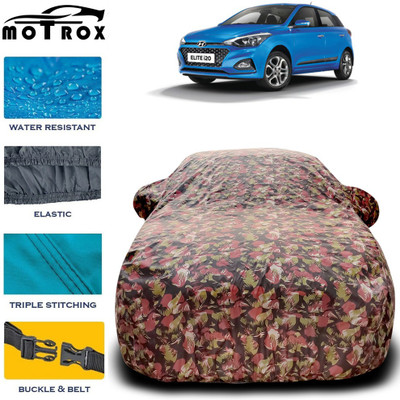 MoTRoX Car Cover For Hyundai Elite i20 (With Mirror Pockets)(Brown)