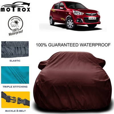 MoTRoX Car Cover For Maruti Suzuki Alto K10 (With Mirror Pockets)(Maroon)