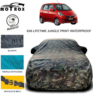 MoTRoX Car Cover For Maruti Suzuki Zen (With Mirror Pockets)(Green)