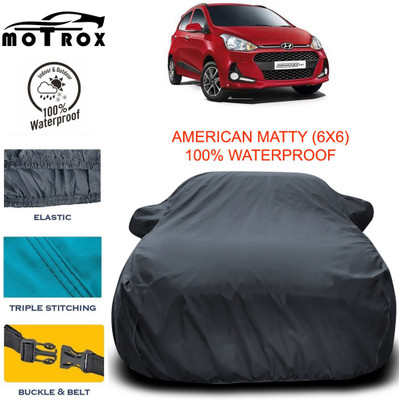 MoTRoX Car Cover For Hyundai Grand i10 (With Mirror Pockets)(Grey)