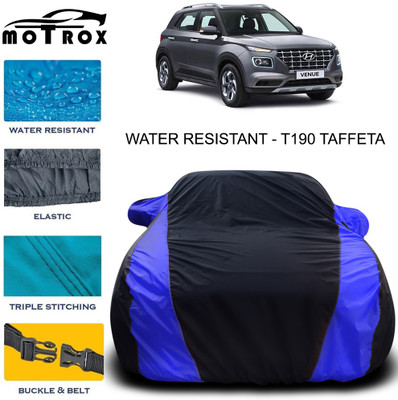 MoTRoX Car Cover For Hyundai Venue (With Mirror Pockets)(Blue)