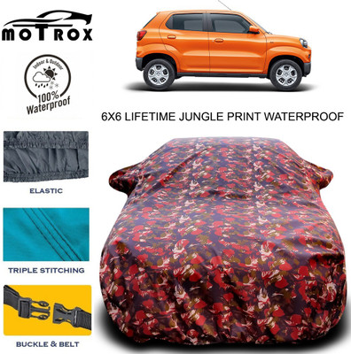 MoTRoX Car Cover For Maruti Suzuki S-Presso (With Mirror Pockets)(Green)
