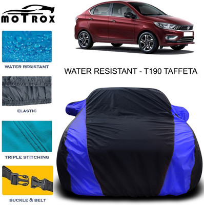 MoTRoX Car Cover For Tata Tigor (With Mirror Pockets)(Blue, Black)