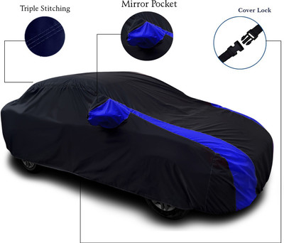 MoTRoX Car Cover For Tata Indica V2 (With Mirror Pockets)(Black, Blue)
