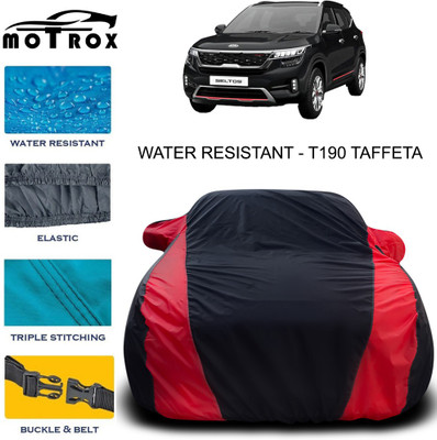 MoTRoX Car Cover For Kia SELTOS (With Mirror Pockets)(Red)