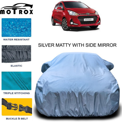 MoTRoX Car Cover For Hyundai Grand i10 (With Mirror Pockets)(Silver)