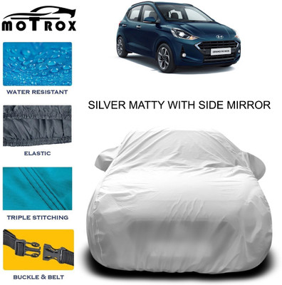 MoTRoX Car Cover For Hyundai Grand i10 Nios (With Mirror Pockets)(Silver, For 2020 Models)