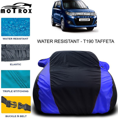 MoTRoX Car Cover For Maruti Suzuki WagonR (With Mirror Pockets)(Blue)