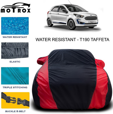 MoTRoX Car Cover For Ford Figo (With Mirror Pockets)(Red)