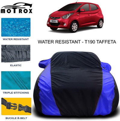 MoTRoX Car Cover For Hyundai Eon (With Mirror Pockets)(Blue)