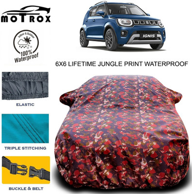 MoTRoX Car Cover For Maruti Suzuki Ignis (With Mirror Pockets)(Green)