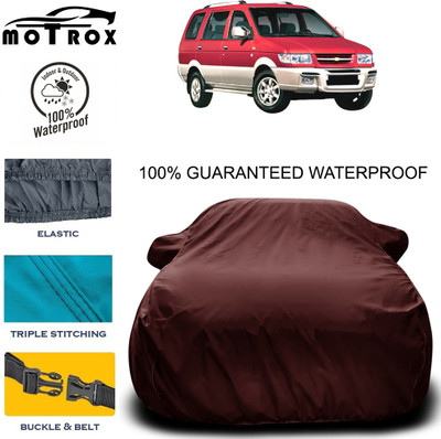 MoTRoX Car Cover For Chevrolet Tavera (With Mirror Pockets)(Maroon)