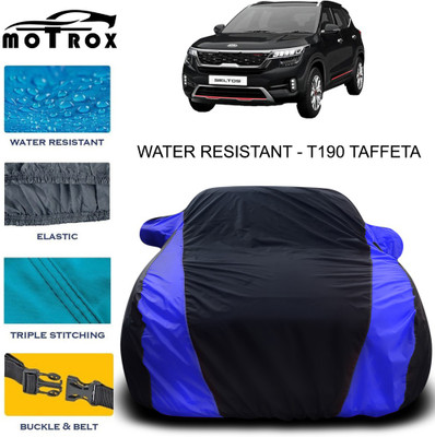 MoTRoX Car Cover For Kia SELTOS (With Mirror Pockets)(Blue)