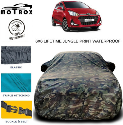 MoTRoX Car Cover For Hyundai Grand i10 (With Mirror Pockets)(Green)
