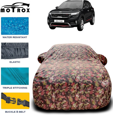 MoTRoX Car Cover For Kia SELTOS (With Mirror Pockets)(Brown)