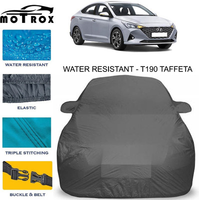 MoTRoX Car Cover For Hyundai Verna (With Mirror Pockets)(Grey)