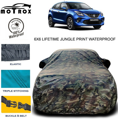 MoTRoX Car Cover For Maruti Suzuki Baleno (With Mirror Pockets)(Green)