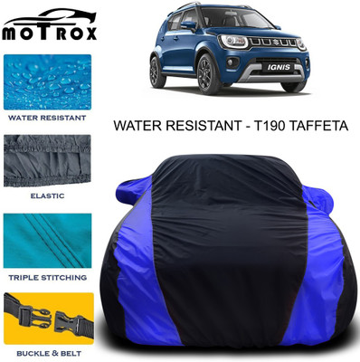 MoTRoX Car Cover For Maruti Suzuki Ignis (With Mirror Pockets)(Blue)