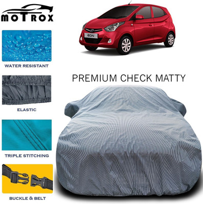 MoTRoX Car Cover For Hyundai Eon (With Mirror Pockets)(Grey)