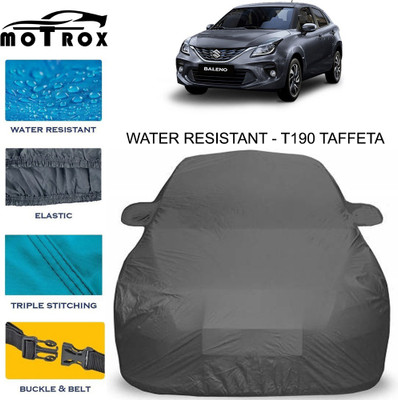 MoTRoX Car Cover For Maruti Suzuki Baleno (With Mirror Pockets)(Grey)