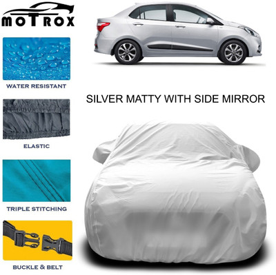 MoTRoX Car Cover For Hyundai Xcent (With Mirror Pockets)(Silver)