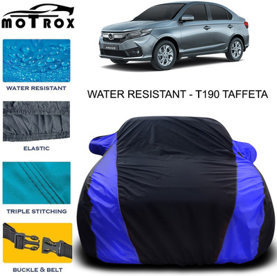 MoTRoX Car Cover For Honda Amaze (With Mirror Pockets)(Blue)