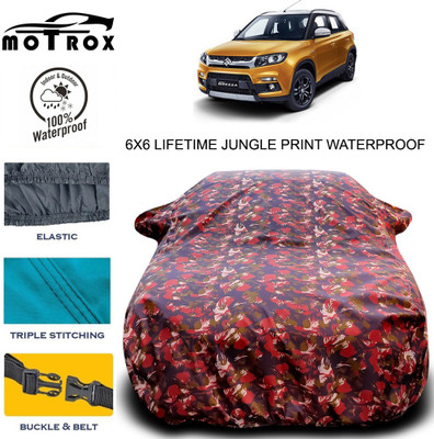MoTRoX Car Cover For Maruti Suzuki Vitara Brezza (With Mirror Pockets)(Green)